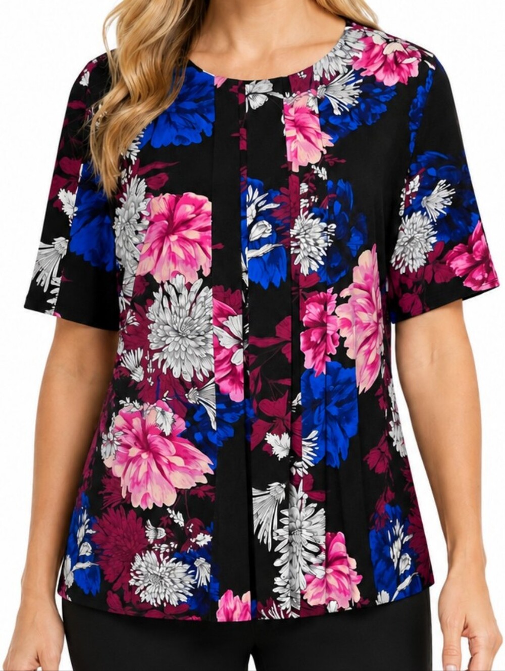 Liz Claiborne Floral Short-Sleeve Blouse NWT